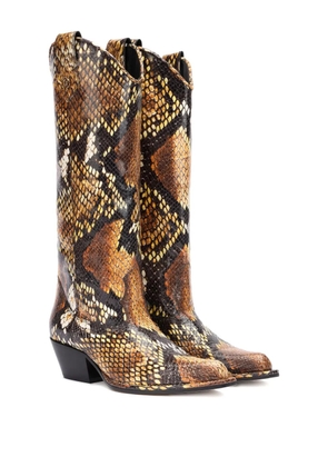 Roberto Cavalli snakeskin-effect boots - Brown