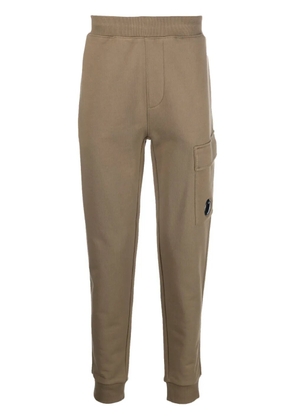 C.P. Company logo-plaque cotton track pants - Green