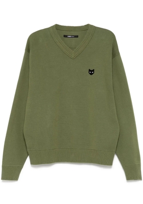 ZZERO BY SONGZIO emblem V-neck jumper - Green