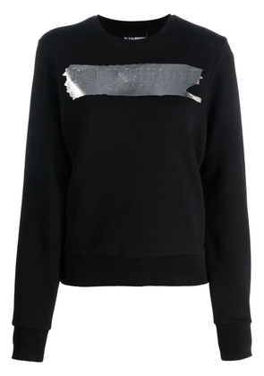 Plein Sport metallic-logo cotton sweatshirt - Black