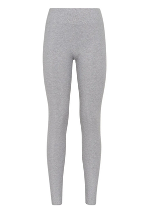 Plein Sport Tiger logo-patch lurex leggings - Grey