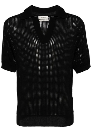 System Skashi open-knit polo shirt - Black