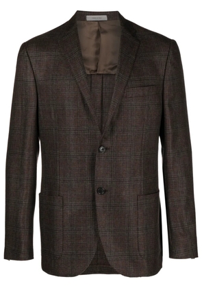 Corneliani check-pattern cashmere blazer - Brown