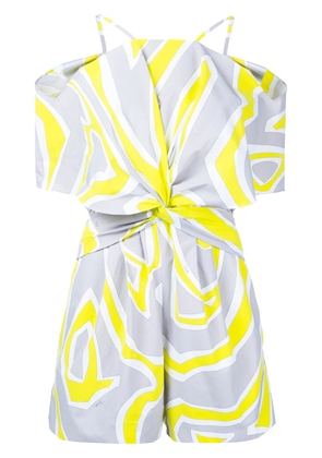 PUCCI printed cold shoulder playsuit - Yellow