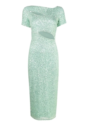 Gloria Coelho sequin-embellished cut-out dress - Green