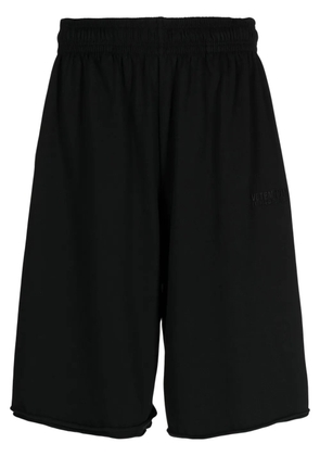 VETEMENTS logo-embroidered jersey shorts - Black
