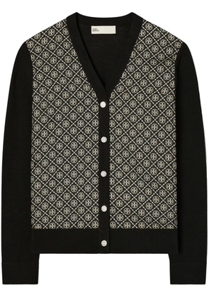 Tory Burch silk-front cardigan - Black