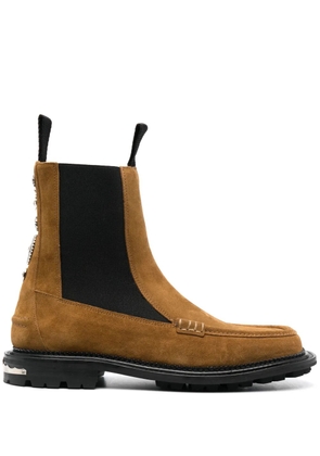 Toga Virilis stud-embellished suede boots - Brown