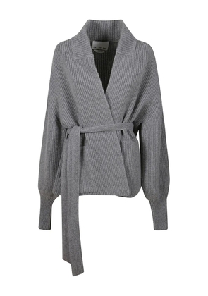 SA SU PHI belted wrap cardigan - Grey