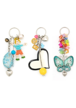 Amir Slama Bijoux set of three pendant keyrings - Multicolour