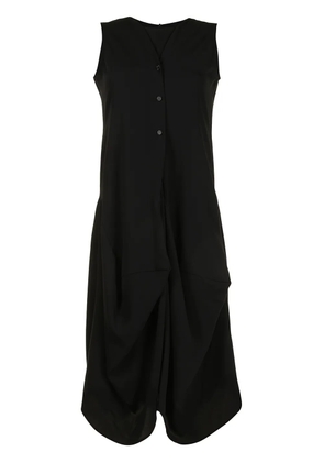Goen.J draped sleeveless dress - Black