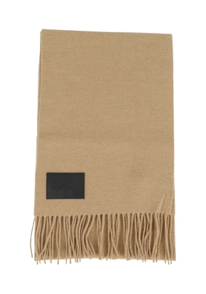 Hogan logo-patch fringed-edges scarf - Neutrals