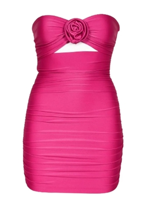 ROOM76 strapless rose-detail mini dress - Pink