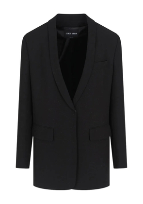 Giorgio Armani shawl-lapel pocket coat - Black