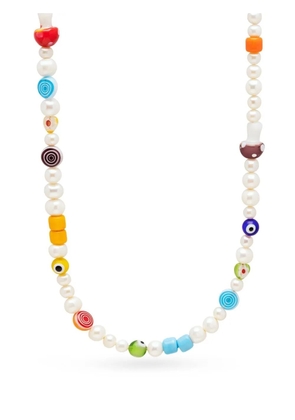 Nialaya Jewelry pearl-embellished glass choker - White