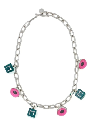 Marni dice-motif charm necklace - Blue
