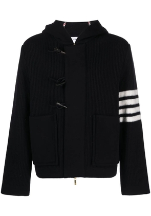 Thom Browne virgin-wool hooded duffle jacket - Blue