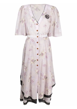 Ulyana Sergeenko floral-print maxi dress - Pink