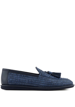 Giorgio Armani tassel-detail leather loafers - Blue