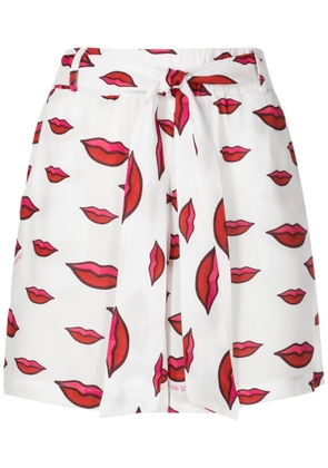 Amir Slama lip-print shorts - White