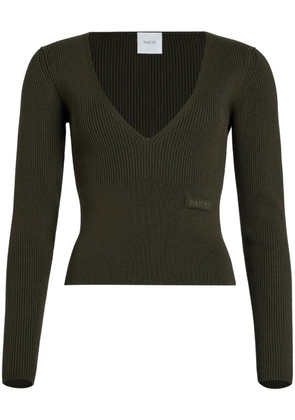 Patou V-neck ribbed sweater - Green
