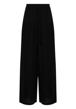 Thom Krom chambray linen wide trousers - Black