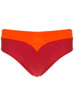 Amir Slama panelled two tone swimming trunks - Orange
