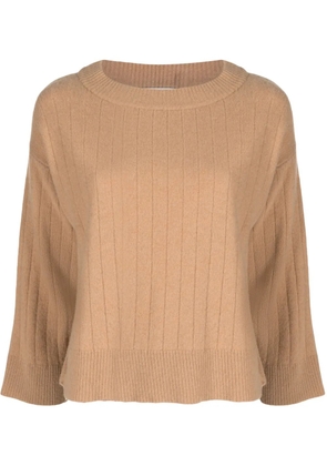 Pringle of Scotland ribbed wide-neck jumper - Brown