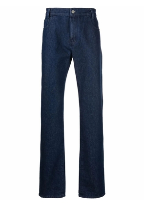 Raf Simons logo-patch bootcut jeans - Blue