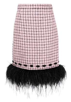 Huishan Zhang Valerian feather-trim midi skirt - Pink