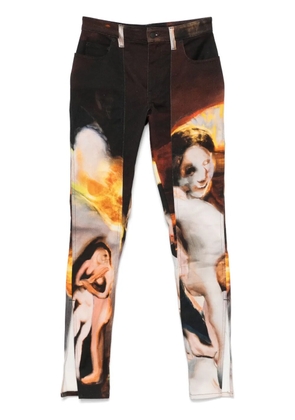Mugler x Ambera Wellmann sunset-printed jeans - Brown