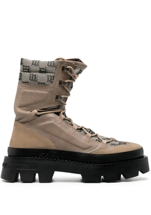 MISBHV Ibiza jacquard-monogram boots - Neutrals