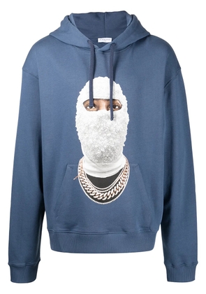 Ih Nom Uh Nit Gold Face print hoodie - Blue