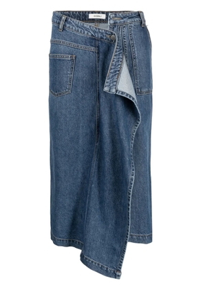 Goen.J asymmetric denim skirt - Blue