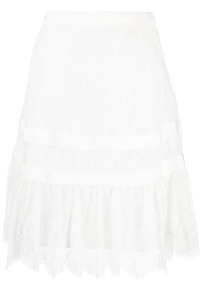 SHIATZY CHEN lace knee-length skirt - White