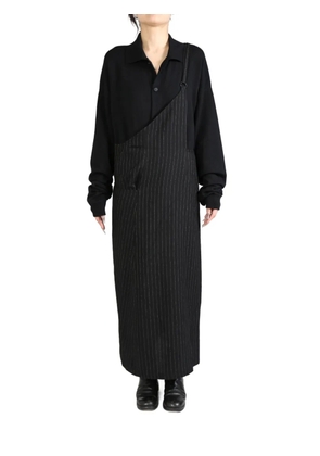 Y's pinstripe asymmetric dress - Black