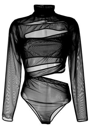 Boyarovskaya cut-out sheer bodysuit - Black