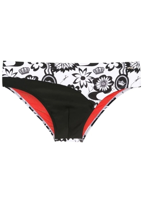 Amir Slama floral-print panelled swim trunks - Black