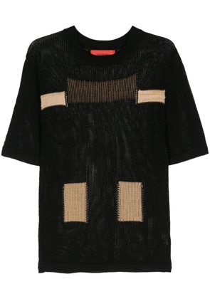 Eckhaus Latta open-knit colour-block jumper - Black