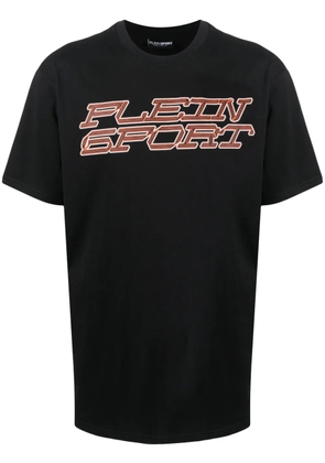 Plein Sport Tiger-print cotton T-shirt - Black