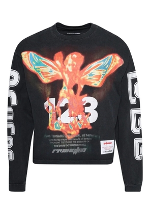 RRR123 long-sleeve graphic T-shirt - Black