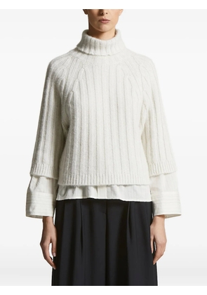 Peserico ribbed turtleneck sweater - White