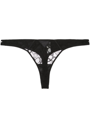 Fleur Du Mal Magnolia Lace thong - Black
