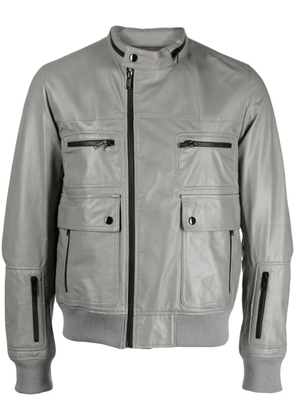 Undercover zip-up biker jacket - Grey