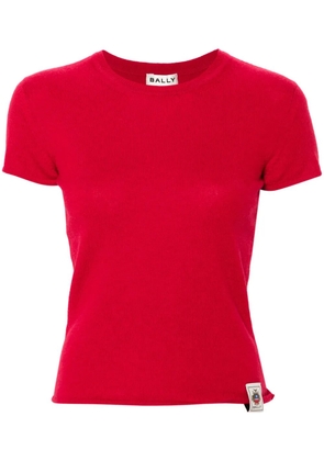 Bally logo-patch cashmere T-shirt - Red