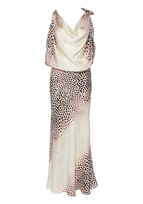 Roberto Cavalli leopard-printed silk dress - Neutrals