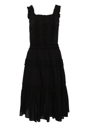 b+ab polka dot cotton midi dress - Black