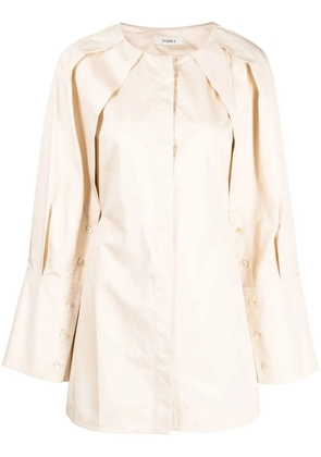Goen.J long-sleeve mini shirt dress - Neutrals