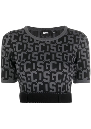 GCDS Matilda monogram cropped top - Black