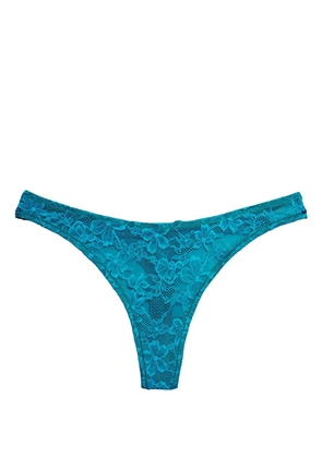 Fleur Du Mal Le Stretch lace thong - Blue